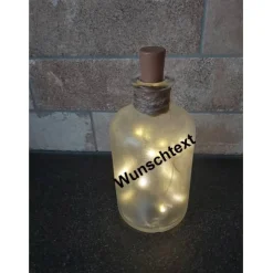 Leuchtflasche LED Wunschtext