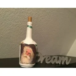 Leuchtflasche Weihnachten Dekoflasche upcycling  Unikat - Weihnachtsmann