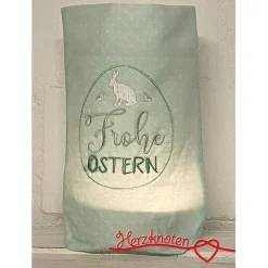 Lichtbeutel, Lichterbeutel, Ostern, Windlicht, Hasen, Herz, bestickt, Licht, Kerze, Lichterkette, Baumwollstoff