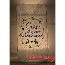 Lichtbeutel, Lichterbeutel, Ostern, Windlicht, Blumen, Herz, bestickt, Licht, Kerze, Lichterkette, Baumwollstoff