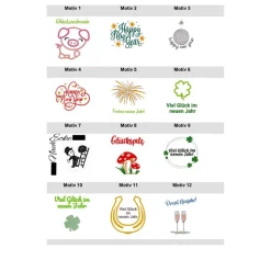 Lichtbeutel Silvester, verschiedene Designs, Neujahr, Happy New Year, Tischdekoration, Feuerwerk, New Years Eve, Glück,