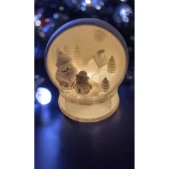 Lichterzauber im Winterwald: Exklusive 3D-gedruckte Schneekugel-Dekoration aus PLA – Nikolaus & Schneemann