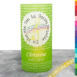 Lichthülle Dekoration zur Kommunion - Du bist ein Ton in Gottes Melodie -