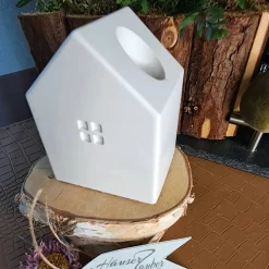 Lichthäuser Weiß Modern Nordisch – Handgemachte Keramik Deko Häuser in 5 Varianten