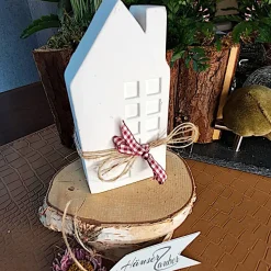 Lichthäuser Weiß Modern Nordisch – Handgemachte Keramik Deko Häuser in 5 Varianten