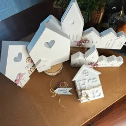 Lichthäuser weiß modern nordisch in div. Formen & Größen skandinavische Wohn-Deko handgemacht Auswahl aus 5 Typen