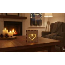 Lichtmoment – Personalisiertes 3D-Teelicht-Display aus Holz mit Gravur