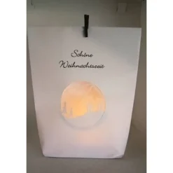 Licht-Tüte mit weihnachtlicher Szene, Teelicht, Deko, Lichttüte