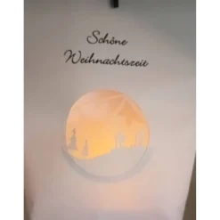 Licht-Tüte mit weihnachtlicher Szene, Teelicht, Deko, Lichttüte