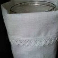 Liebe Geschenkbeutel Lichtbeutel Vasenhusse Engel Herzkette GESTICKT Leinen