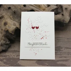 Liebeskarte zum Valentinstag – Handgemachte Grußkarte für deinen Herzensmensch, A6, mit Herzen