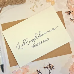 Lieblingshebamme Danke Karte – Hochwertige Geschenkkarte mit Umschlag – Minimalistische Dankeskarte für Hebammen