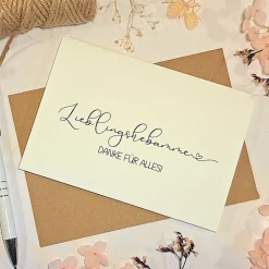 Lieblingshebamme Danke Karte – Hochwertige Geschenkkarte mit Umschlag – Minimalistische Dankeskarte für Hebammen