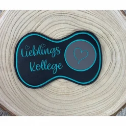 Lieblingskollege - Glasuntersetzer - Tassenuntersetzer aus Kunstleder bestickt - Geschenk für den Kollegen - Arbeit
