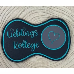 Lieblingskollege - Glasuntersetzer - Tassenuntersetzer aus Kunstleder bestickt - Geschenk für den Kollegen - Arbeit