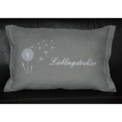 Lieblingsmensch Leinenkissen mit Pusteblume,bestickt, personalisierbar