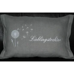 Lieblingsmensch Leinenkissen mit Pusteblume,bestickt, personalisierbar