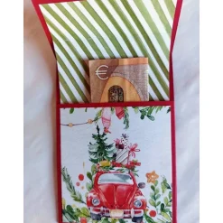 Liftkarte, Geldgeschenkverpackung, Geldscheinverpackung, Gutscheinverpackung für Weihnachten