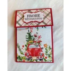 Liftkarte, Geldgeschenkverpackung, Geldscheinverpackung, Gutscheinverpackung für Weihnachten