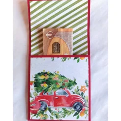 Liftkarte, Geldgeschenkverpackung, Geldscheinverpackung, Gutscheinverpackung für Weihnachten