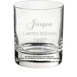 Limited Edition Name und Jahrgang Glas graviert personalisiert