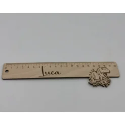 Lineal aus Holz für Kinder 20cm lang/ Einschulung / Schulanfang / Personalisiert Dinomotiv / Dinosaurier