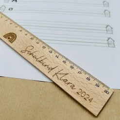 Lineal "Schulkind" personalisiert mit Namen und Jahreszahl, Schultüte/Zuckertüte