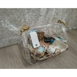 Lotus Geschenkset – Handgemachte Lotusseife, Badekugel, Badesalz, Kräuterkissen, Kerze, Abschminkpads, Schutzengel