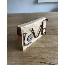 Love kleines Holzschild mit Botschaft, Upcycling, Spruchschild, kleines Geschenk