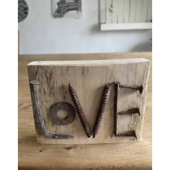 Love kleines Holzschild mit Botschaft, Upcycling, Spruchschild, kleines Geschenk