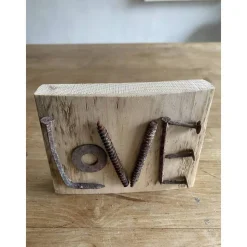 Love kleines Holzschild mit Botschaft, Upcycling, Spruchschild, kleines Geschenk