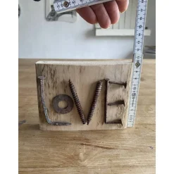 Love kleines Holzschild mit Botschaft, Upcycling, Spruchschild, kleines Geschenk