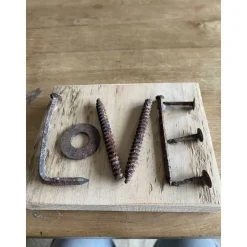 Love kleines Holzschild mit Botschaft, Upcycling, Spruchschild, kleines Geschenk