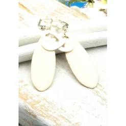 Lässige elegante Ohrhänger aus Emaille & Silber in Weiß – Geschenkidee für Frauen