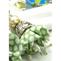 Lässige handgemachte  florale Blüten bohemian hippie Ohrhänger – Unikat, grün