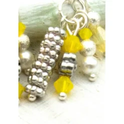 Lässige handgemachte gelbe bohemian hippie Glas Ohrhänger – Brautschmuck, Hochzeit, Unikat & Geschenkidee