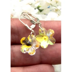 Lässige Unikat Ohrhänger aus Glas & Silber in crystal– Geschenkidee für Frauen, Ostern