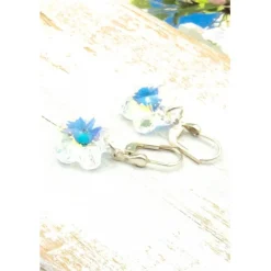 Lässige Unikat Ohrhänger aus Glas & Silber in crystal– Geschenkidee für Frauen, Ostern