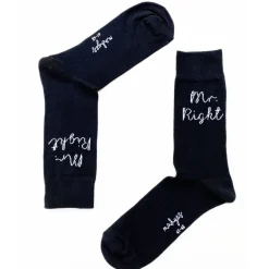 Lustige Hochzeitssocken für den Bräutigam – „Mr. Right“ – originelles Geschenk gegen kalte Füße