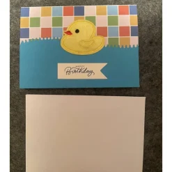 Lustige Karte, Motiv Badeente, Geburtstag, Handarbeit mit Umschlag