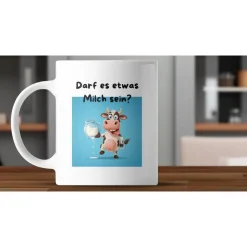 Lustige Kuh-Tasse "Darf es etwas Milch sein?" – Originelles Geschenk für Tierfreunde & Humor-Liebhaber