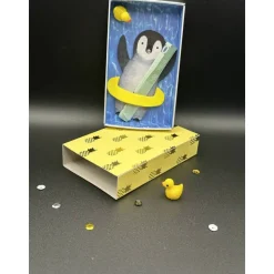 Lustige Pinguin Geschenkverpackung für Urlaub, Schwimmbad oder Therme Gutschein