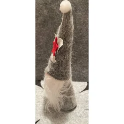 Lustiger Deko Wichtel, Advent, Weihnachten, ca 27 cm hoch, silber rot, grau