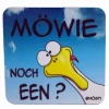 Lustiger Kork Bierdeckel „Möwie noch een“ – Norddeutscher Spruch & Cartoon, 9 × 9 cm