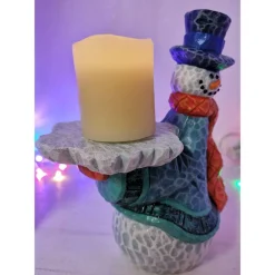 Lustiger Schneemann mit Kerze 3