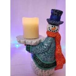 Lustiger Schneemann mit Kerze 3