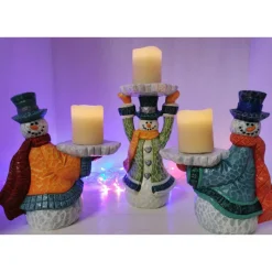 Lustiger Schneemann mit Kerze 3