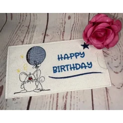 Lustiges Geschenk Schokihülle Schokoladenhülle/ Schokitasche Handarbeit Geburtstag gestickt