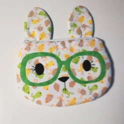 Lustiges Hasen- Täschchen mit Reißverschlussfach