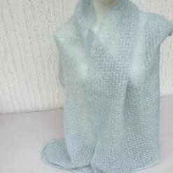 Luxuriöse Brautstola Mohair Seide Mint – Edles Lacetuch für Hochzeit & Feste